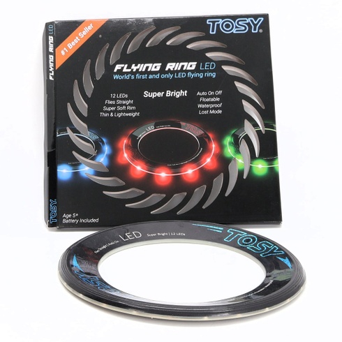 TOSY Flying Ring - 12 LED Jasné automatické rozsvietenie Bezpečné Vodotesné Ľahké Frisbee Narodeniny
