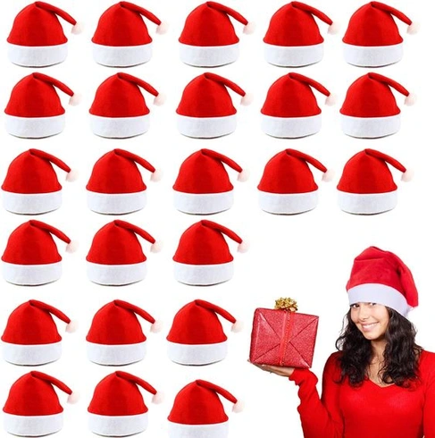 Generisch 24 ks netkaných vianočných čiapok Santa Claus pre dospelých a deti