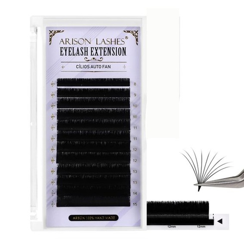Arison Lashes Easy Fan Lashes predlžovacie riasy 0,05 mm C-Curl 8-15 mm zmiešaná dĺžka, samonavíjacia