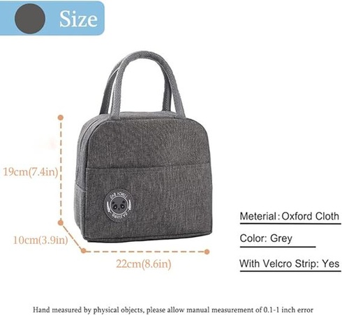 Termální taška Jídlo Oběd Tašky Izolovaný obědový box Tote Bag pro ženy Vodotěsný izotermický box