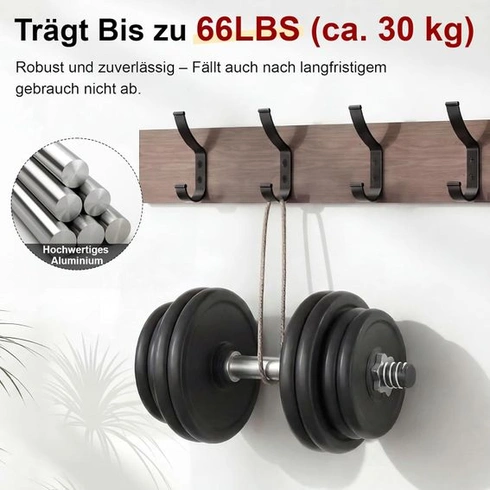 Optish 6dielne nástenné háčiky na kabáty, čierne šatníkové háčiky na priskrutkovanie na akustické panely,