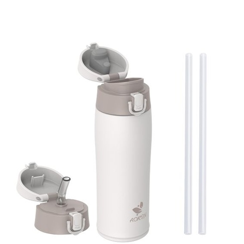 AORIN nerezová termoska/fľaša na vodu 500/750/950ml | 2 nepriepustné viečka so slamkou, udržuje nápoje