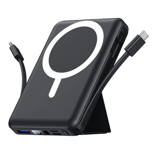 Powerbanka Azmuth pro iPhone s magnetickou ochranou, 10 000 mAh se stojánkem, černá