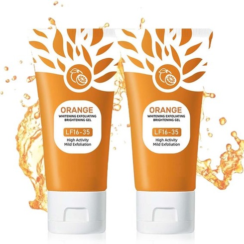 Exfoliační gel s pomerančovými enzymy, přírodní pomerančový peeling, čisticí a hydratační krém na