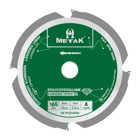 Pilový kotouč METAK Expert na vláknocement 165x20 mm se 4 polykrystalickými zuby (PCD) – Pilový