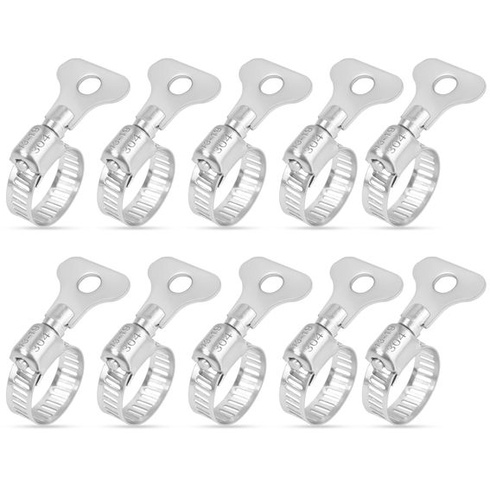 Nerezové hadicové spony, 10 kusů, nastavitelné hadicové spony 13-19 mm pro bazénové hadice,