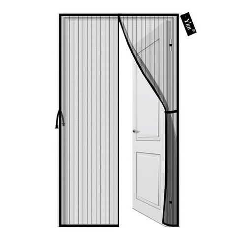 Magnetická sieť proti hmyzu YRH na balkónové dvere, 75x210 cm, čierna