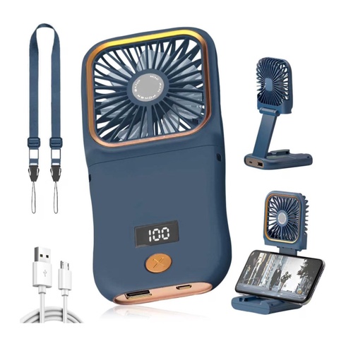 Prenosný ventilátor LULUWA mini 4v1, modrý