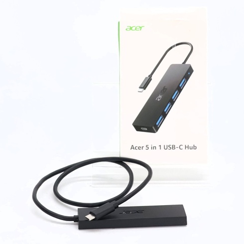 Acer USB-C HUB 3.0 s USB-C napájaním, ultratenký viacportový húb so 4 portami a USB 3.0 adaptérom pre