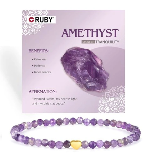 Dámský náramek s korálky RUBY, korálky 4 mm a náramky z nerezové oceli pozlacené 18karátovým zlatem