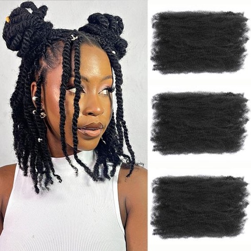 Objemové zaplietanie afro kučeravé vrkôčiky, Marley Twist, predlžovanie vlasov pre dredy a mini opravné