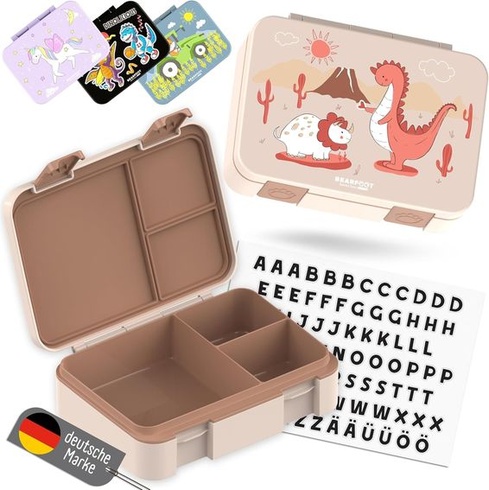 BEARFOOT Bento Box COMPACT | Detská desiatová krabička bez BPA do školy a škôlky | Nepriepustná