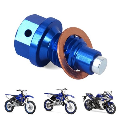 Motocyklová magnetická vypúšťacia zátka oleja M10 x 1,25 s červenou medenou tesniacou podložkou CNC