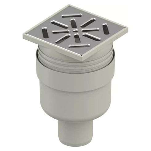Uponor Aqua Ambient DN 50 Štandardný vertikálny podlahový vpust s nerezovou mriežkou, bodový odtok s