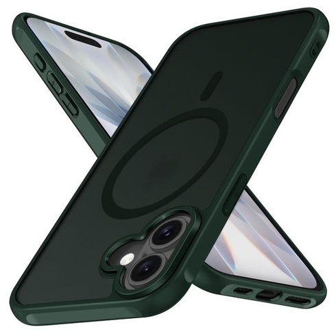 Matný tmavo zelený magnetický kryt ivoler pre iPhone 17, kompatibilný s MagSafe, [ochrana proti