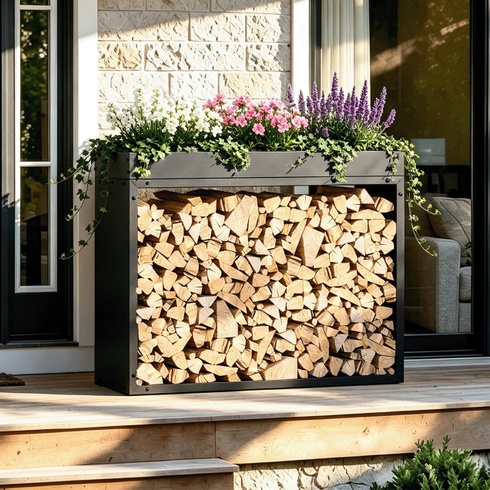 Stojan na drevo FWR07, 100 x 35 x 80 cm - N