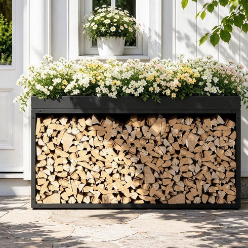 Stojan na drevo FWR08, 150 x 35 x 80 cm - N