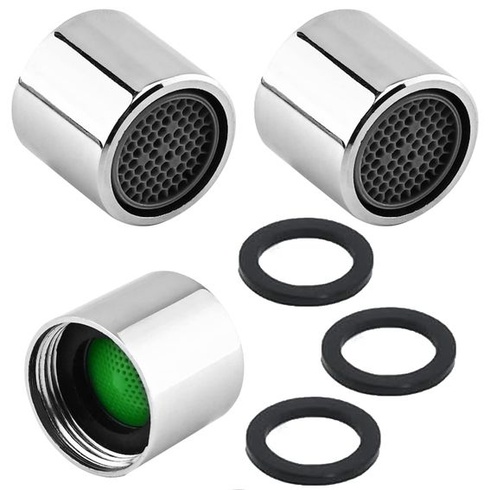 Perlátor na kohútik, regulátor prietoku M18, 3 kusy, závit 18 mm, kovový nadstavec na kohútik,