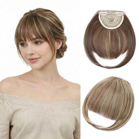 Benehair Clip-in popredná ofina Francúzska clip-in ofina s spánkami Prírodná umelá ofina pre ženy