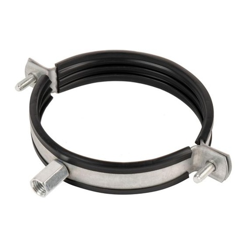 Rúrková objímka pre špirálové potrubie 100 mm vrátane tlmiacej gumy EPDM - tesnenie, držiak pre