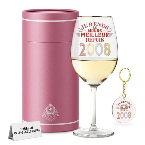 CROWNLY CRYSTAL 2008 Darček k 18 rokom pre dievčatá, Poháre na víno, Personalizované, Dekorácie,