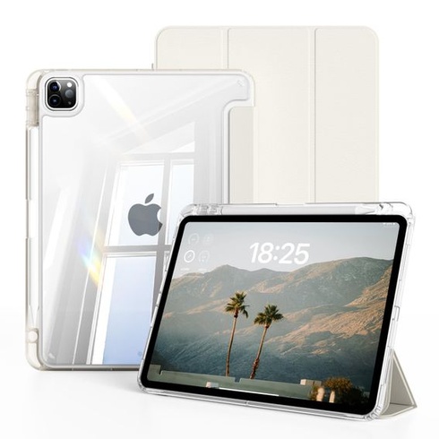 Priehľadný kryt JKSML pre iPad Pro 11 palcov 4./3./2. generácia – biely krémový