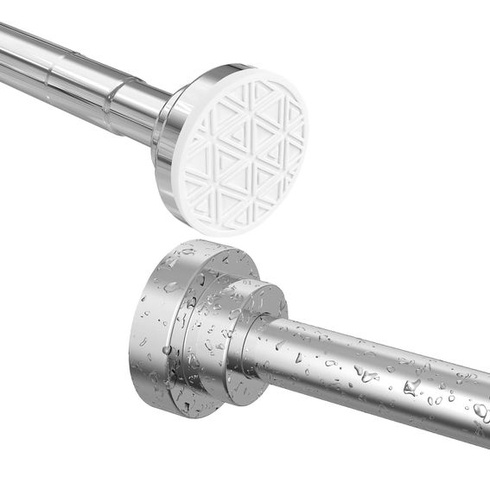 Tyč na sprchový záves bez vŕtania, výsuvná tyč na záves 48-133 cm, Ø 22 mm, 48-133 cm, strieborná