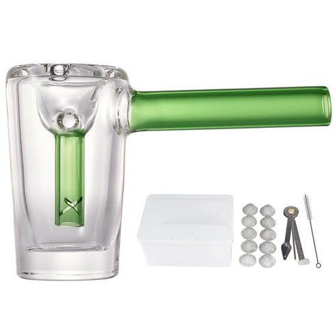 Pocket Bubbler Pipe, 2 v 1 Bubbler Bong a Dry Pipe, Borosilikátové sklo s bočním otvorem pro