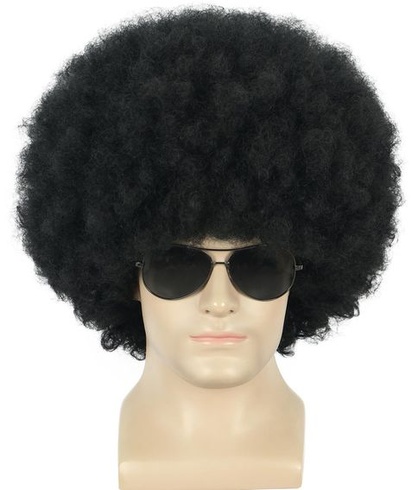 Yuehong krátká kudrnatá černá jumbo afro paruka disko unisex paruka