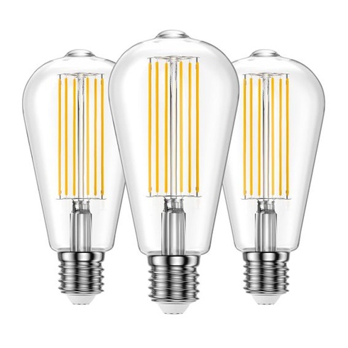 10W LED žiarovka vo vintage štýle, ST64 Edisonova pätica E27, 4000k prirodzené svetlo, starožitná