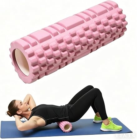 Ružový fitness roller Senken YS007
