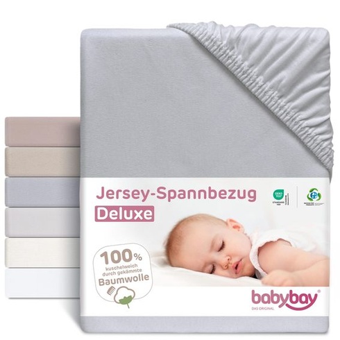 Babybay Jersey napínací prostěradlo Deluxe, vhodné pro model Original, šedé, 1 kus (1 balení) Šedé