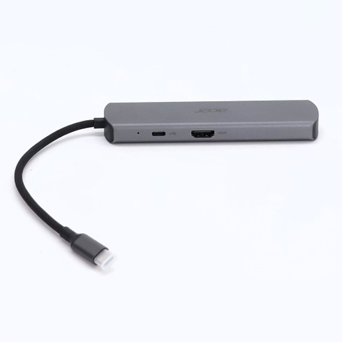 Acer Hub USB-C s Ethernetom 1000 Mbps, HDMI 4K @ 60Hz, 1 USB-C 5 Gbps, 2 USB-A 3.0, Type-C 100W PD,