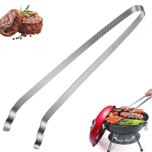 SelfTek nerezové dlouhé grilovací kleště - 40 cm pro elektrické, dřevěné uhlí nebo plynové grily,