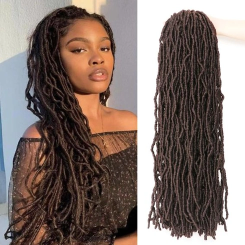 8 balení umelých kučier, vrkôčikov, predlžovanie vlasov, mäkké loky pre africké vrkôčiky (#4, 60,9 cm