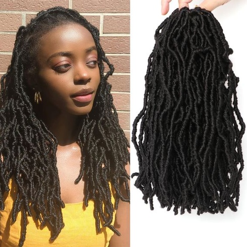 8 balení háčkovaných falešných pramenů, pramenů copánků, pramenů měkkých locs pro africké copánky,