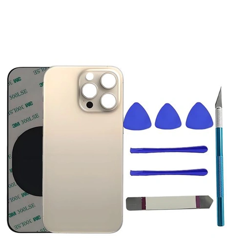 Výměna zadního skla Alovexiong pro iPhone 16 Pro s nástroji pro opravu, titanově pískové, titanově