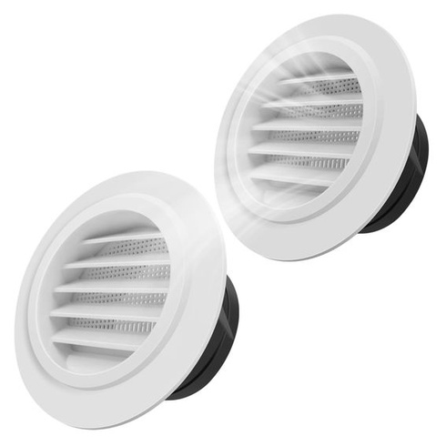 Dvojdielna ventilačná mriežka MEISO, guľatá, 100 mm, výfuková mriežka z ABS, nastaviteľná, pre vnútorné