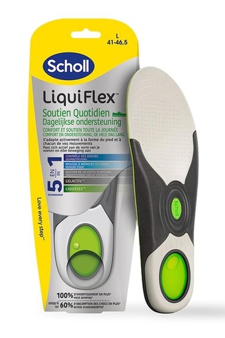 Vložky Scholl LiquiFlex pre každodennú oporu – Veľkosti pánskej obuvi 41–46,5 – Pamäťová pena a