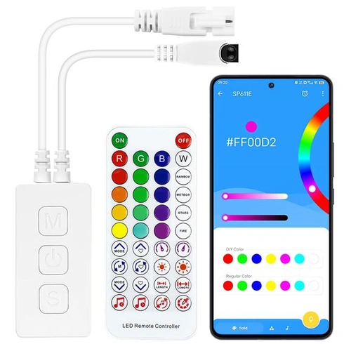 WS2812B WS2811 RGB IR diaľkové ovládanie SP611E Duálny výstup Bluetooth LED ovládač Synchronizácia