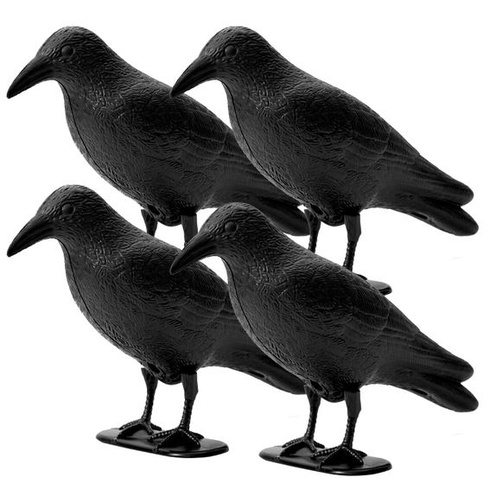 OFFO Plašič vtákov Black Raven - plastový odpudzovač holubov na balkón, záhradu, terasu, návnada na