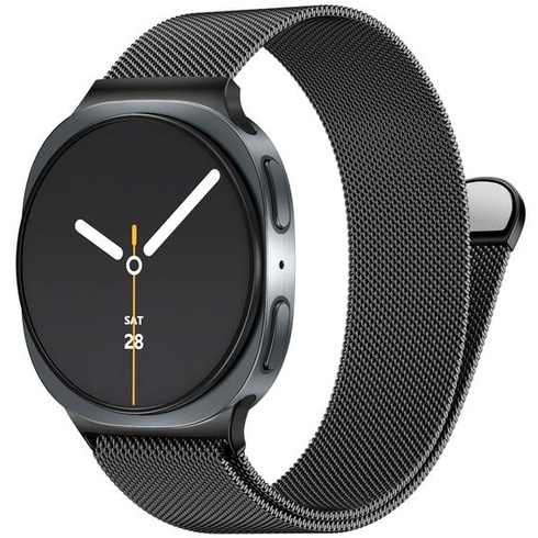 Kovový náramok PIOWNN kompatibilný s Samsung Galaxy Watch 8, čierny