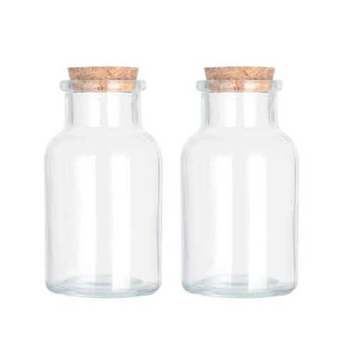 Dekoratívne sklenené fľaše Magic Season s korkovými zátkami (150ml okrúhle fľaše so širokým hrdlom)