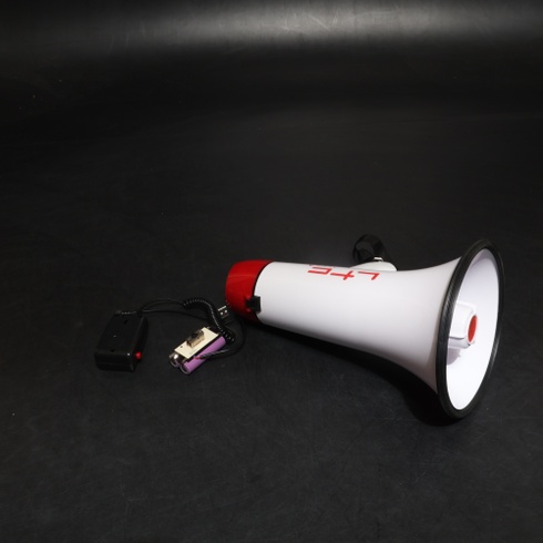 Megafón so sirénou LTC bieločervený USB
