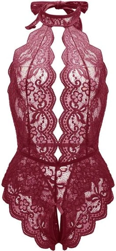 Erotické spodní prádlo Set Dámské sexy hluboký výstřih do V krajky Halter Ladies Sleepwear Negližé