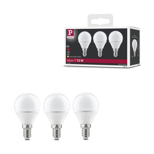 Paulmann 28427 LED žiarovka Drop 3x4W E14 230V teplá biela opálová žiarovka 3 kusy (1 balenie)