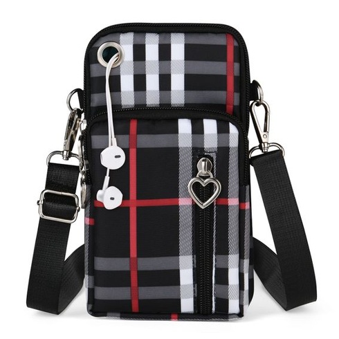 Dámska crossbody taška na telefón Aucuu, malá nylonová taška cez rameno s portom pre slúchadlá,