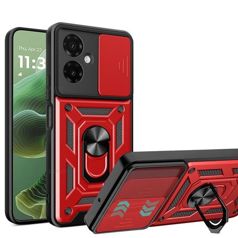 Puzdro pre Motorola Moto G55 s posuvným krytom fotoaparátu [Ochrana fotoaparátu] [Krúžkový