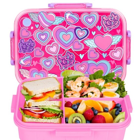 PinkSheep Bento obedové krabičky pre deti 4-8 rokov, 1200ml bez BPA, nepriepustné detské nádoby na