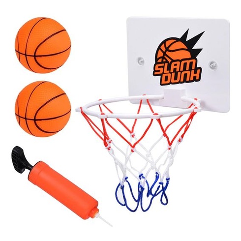 Sada 4 mini basketbalových košov na vnútorné použitie, s prísavkou a vzduchovou pumpou, bez nutnosti